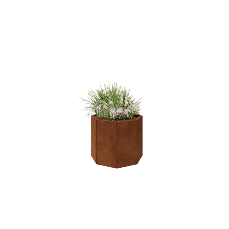 Cortenstaal plantenbak - Achthoek - 72,4 x 72,4 x 60 cm - Zonder bodemplaat