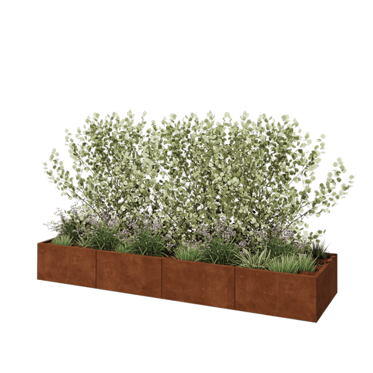 Cortenstaal plantenbak XXL - Rechthoek - 320 x 80 x 40 cm - Zonder bodemplaat