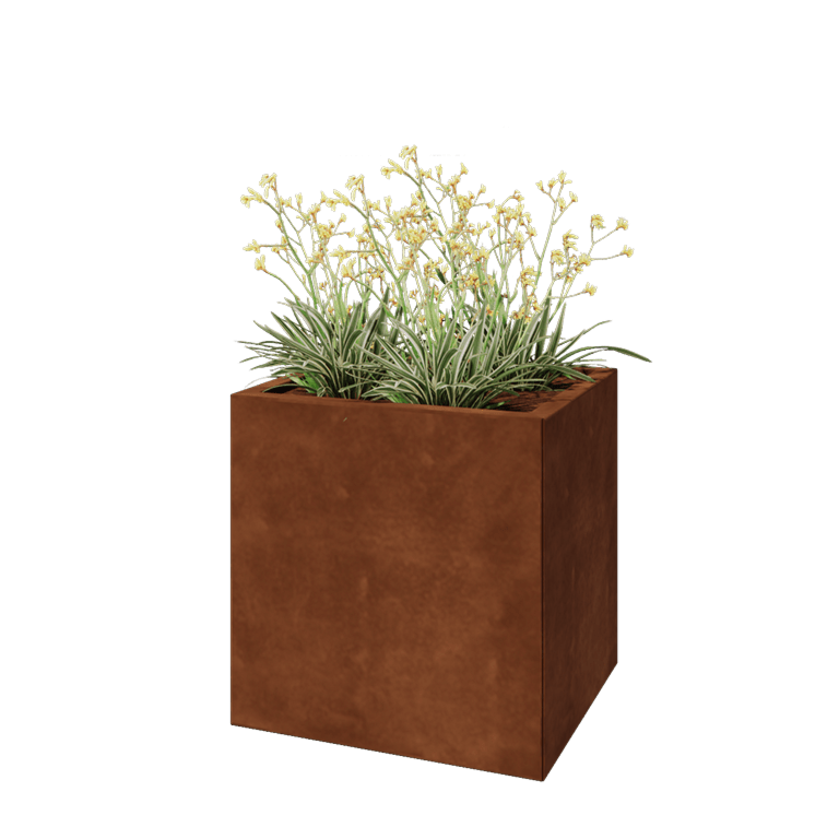 Cortenstaal plantenbak - Rechthoek - 60 x 50 x 60 cm - Met bodemplaat