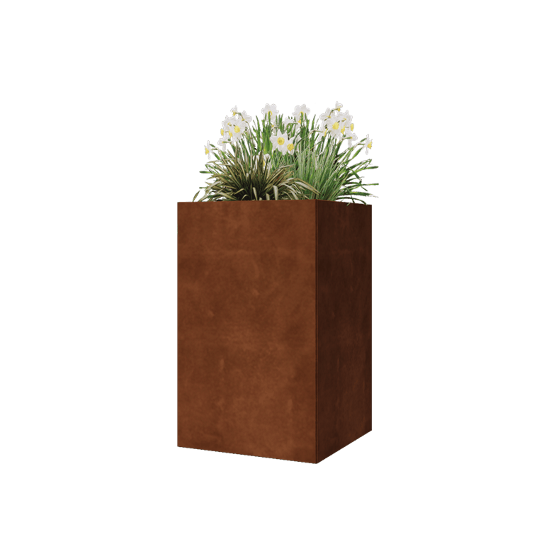 Cortenstaal plantenbak - Vierkant - 50 x 50 x 80 cm - Zonder bodemplaat