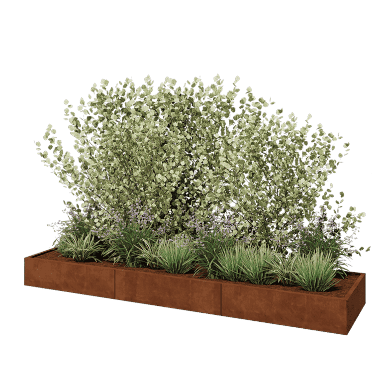 Cortenstaal plantenbak XXL - Rechthoek - 360 x 80 x 30 cm - Zonder bodemplaat