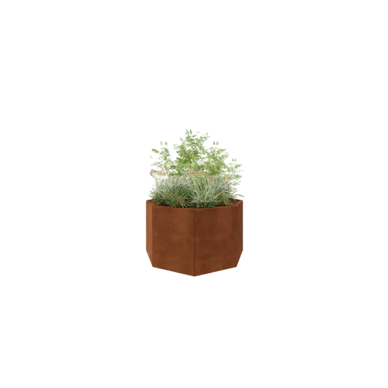 Cortenstaal plantenbak - Achthoek - 144,9 x 144,9 x 80 cm - Zonder bodemplaat