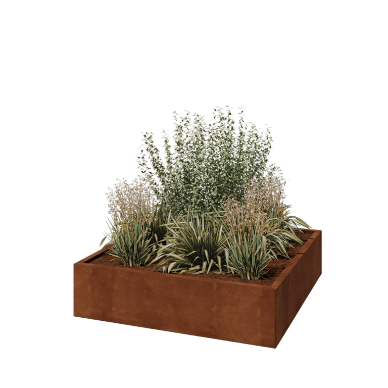Cortenstaal plantenbak - Vierkant - 120 x 120 x 30 cm - Zonder bodemplaat