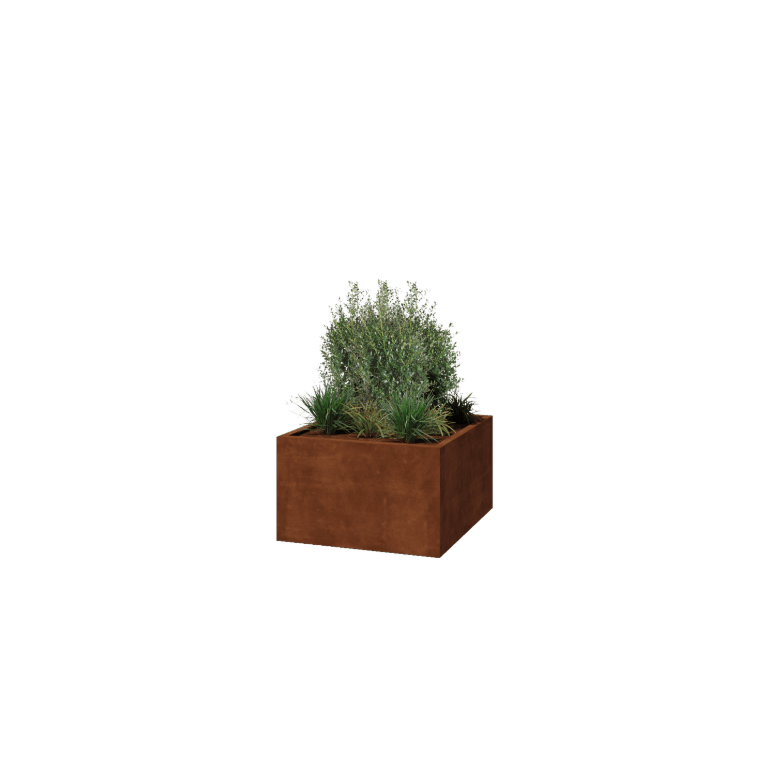 Cortenstaal plantenbak - Vierkant - 100 x 100 x 60 cm - Gelast - Zonder bodempla