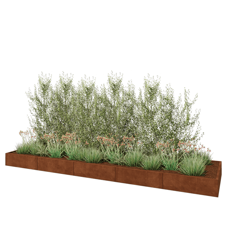 Cortenstaal plantenbak XXL - Rechthoek - 500 x 120 x 30 cm - Zonder bodemplaat