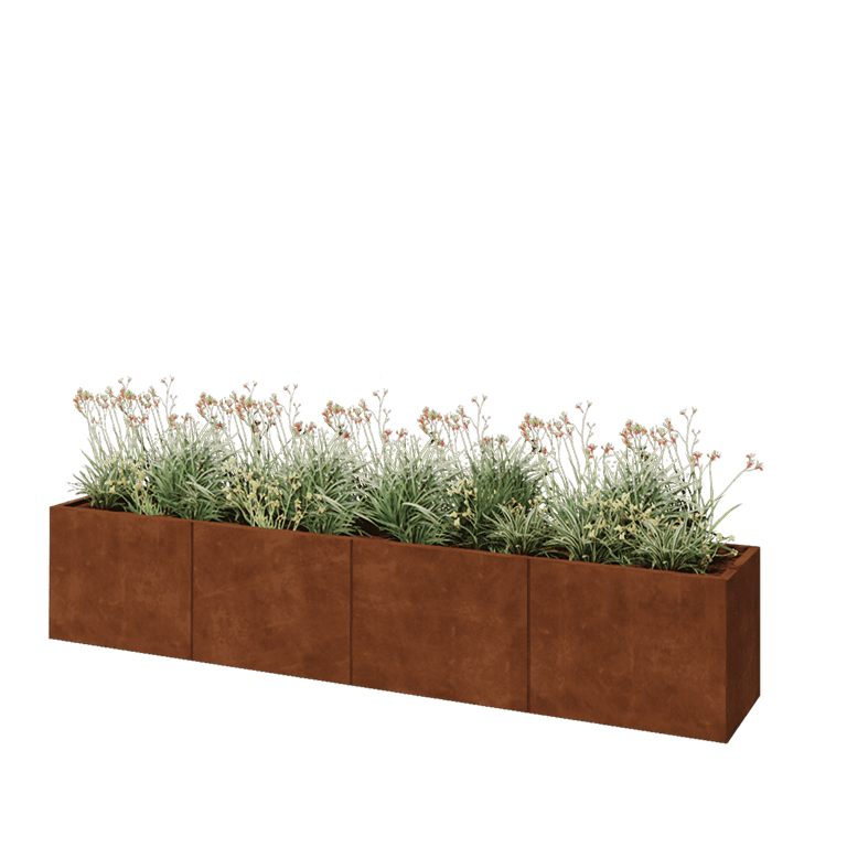 Cortenstaal plantenbak XXL - Rechthoek - 320 x 50 x 60 cm - Zonder bodemplaat