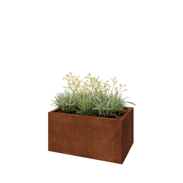 Cortenstaal plantenbak - Rechthoek - 80 x 50 x 40 cm - Zonder bodemplaat