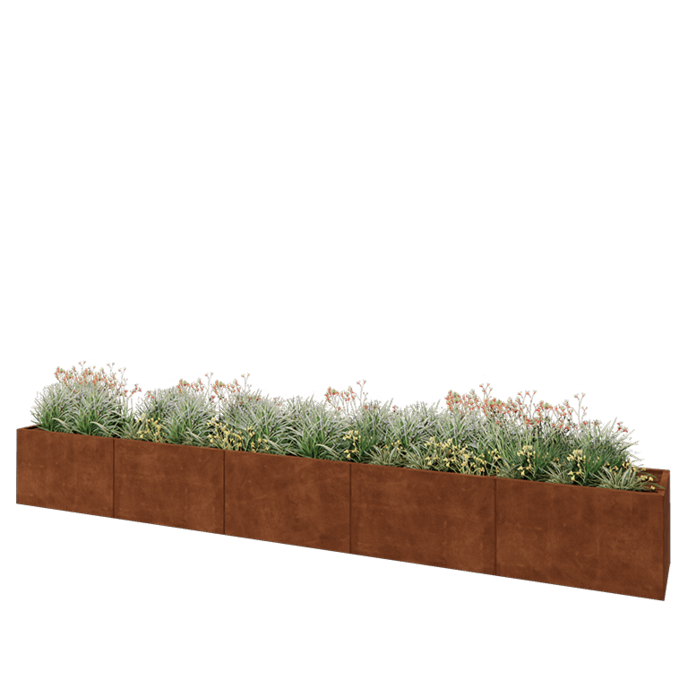 Cortenstaal plantenbak XXL - Rechthoek - 500 x 60 x 60 cm - Zonder bodemplaat