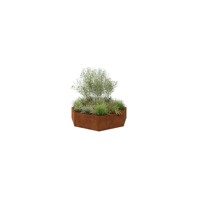 Cortenstaal plantenbak - Achthoek - 241,4 x 241,4 x 50 cm - Zonder bodemplaat