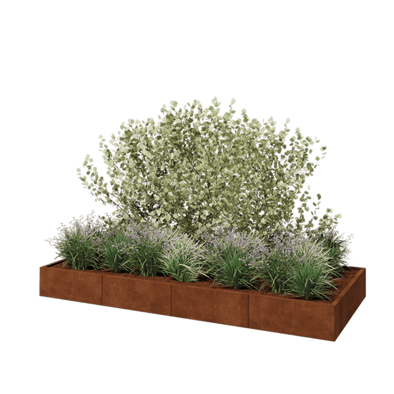 Cortenstaal plantenbak XXL - Rechthoek - 320 x 120 x 30 cm - Zonder bodemplaat