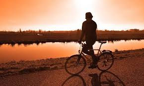 Bike riding in the afternoon