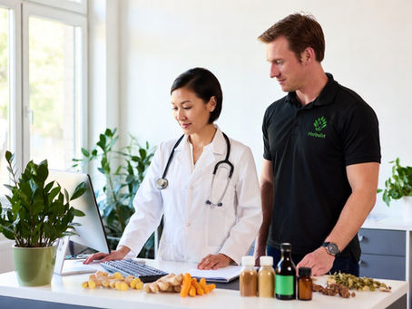 A medical doctor and an herbalist collaborating