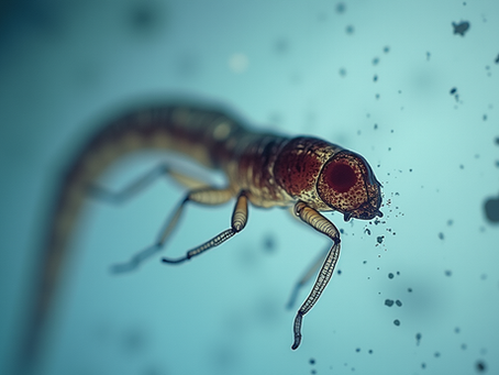 Microscopic parasite under magnification