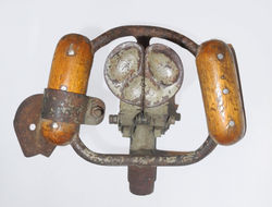 Control column grip with dual trigger mechanism from a WWI German Albatross