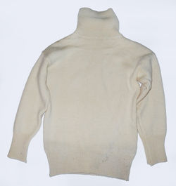 White wool jumper sweater similar to "frock white" - Royal/Merchant Navy issue but also worn by RAF 