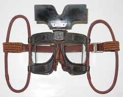 RAF Battle of Britain era Mk IVB flying goggles with rare polarizing flip-up sun screen