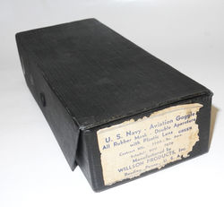 WWII US Navy issue "All Rubber Mask - Double Aperture Aviation Goggles" by Willson, with box