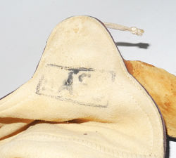 US Navy NAF1092 flying helmet, unworn, as issued with separate leather cups for telephone receivers.