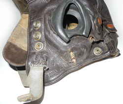 RAF Type C flying helmet, late WWII for internal wiring.