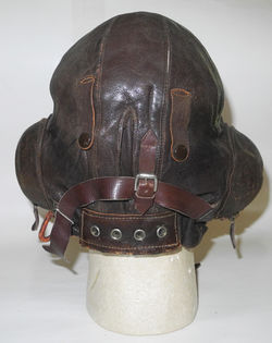 RAF Type B helmet modidfed to wear with AAF A-8B oxygen mask
