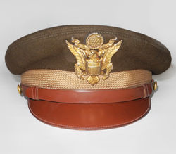 AAF officer's chocolate "doe skin" peaked/visor cap