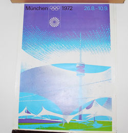 Set of 12 official posters (reprints form 1970s) for every Olympic games, 1912 to 1972 including Ber