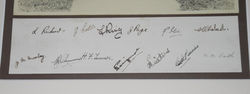 Framed, original photograph of RAF personnel with signatures