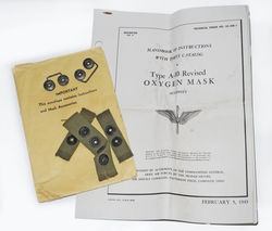 US Air Corps / AAF Type A-10 Revised oxygen mask in original box with accessories, unissued conditio