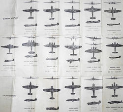 RAF Aircraft Recognition Poster with silhouettes of Allied, German and Italian aircraft
