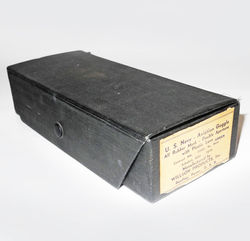 Case and spare frame for early US Navy Willson Pilot goggles
