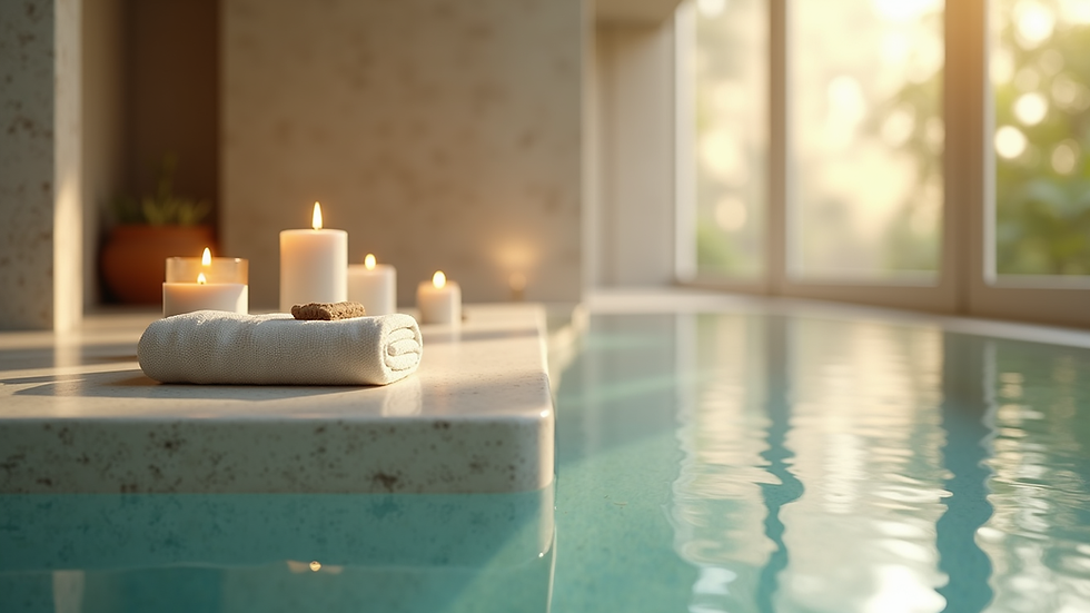 Close-up view of a serene spa environment with calming elements