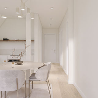 Innenraumvisualisierung - Virtuelles Staging einer Küche mit Essbereich | ganzaroli interiors