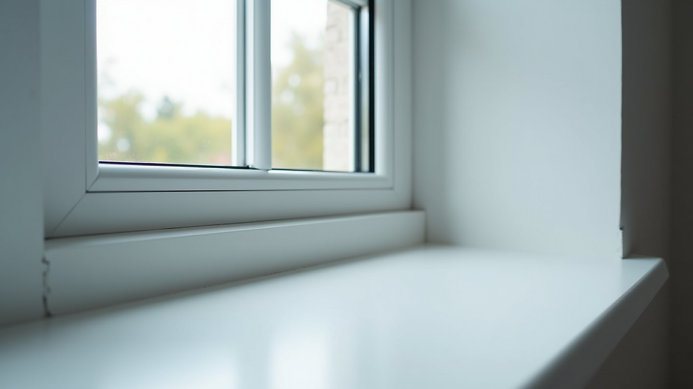 Eye-level view of a modern UPVC window with sleek white frames
