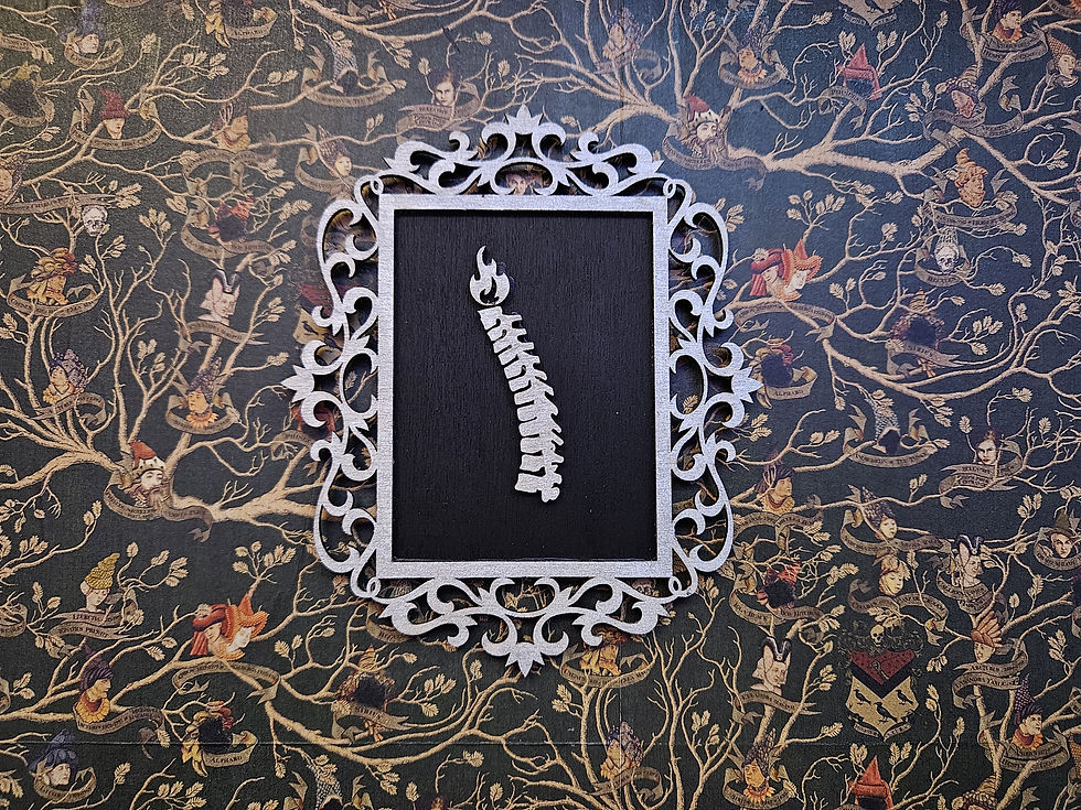 Thumbnail: Wooden Ornate Spine Candle Glow in the dark frame for Display - Availble in Gold