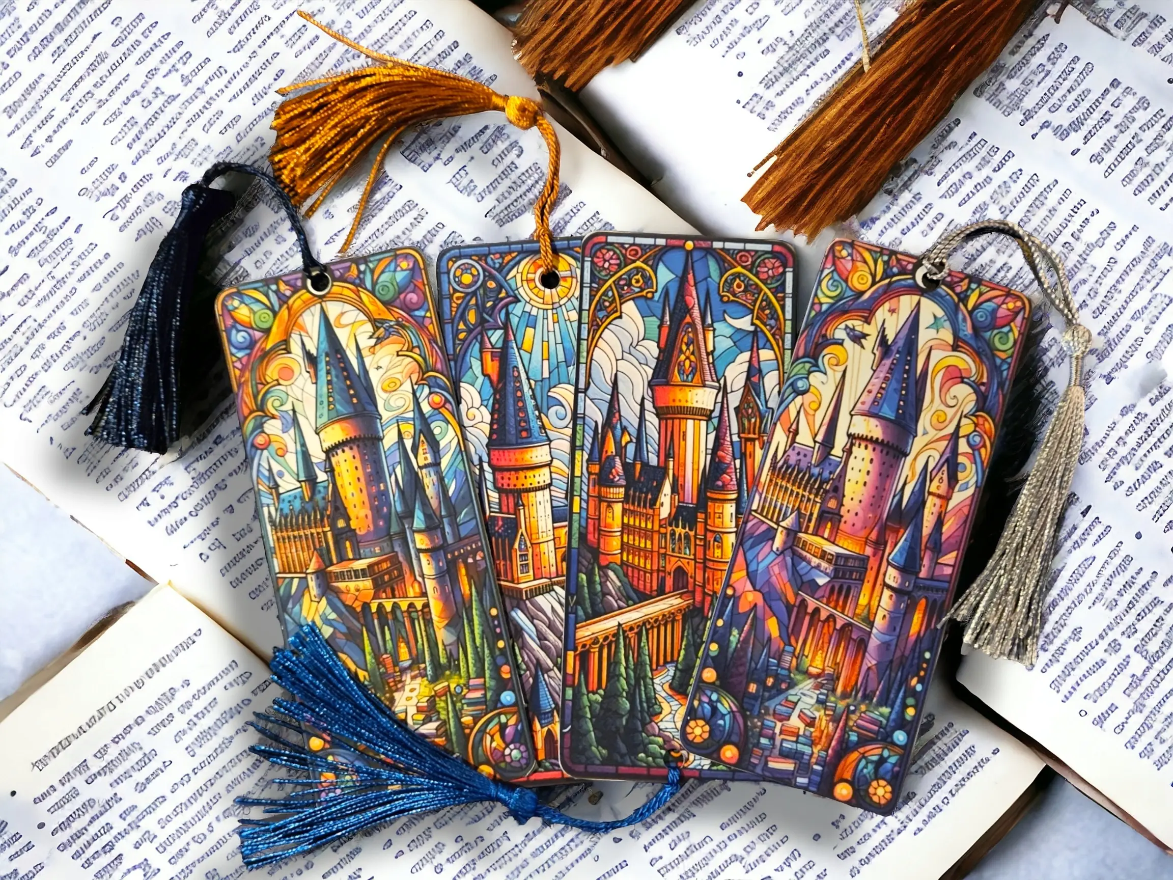 Hogwarts stained glass bookmarks 