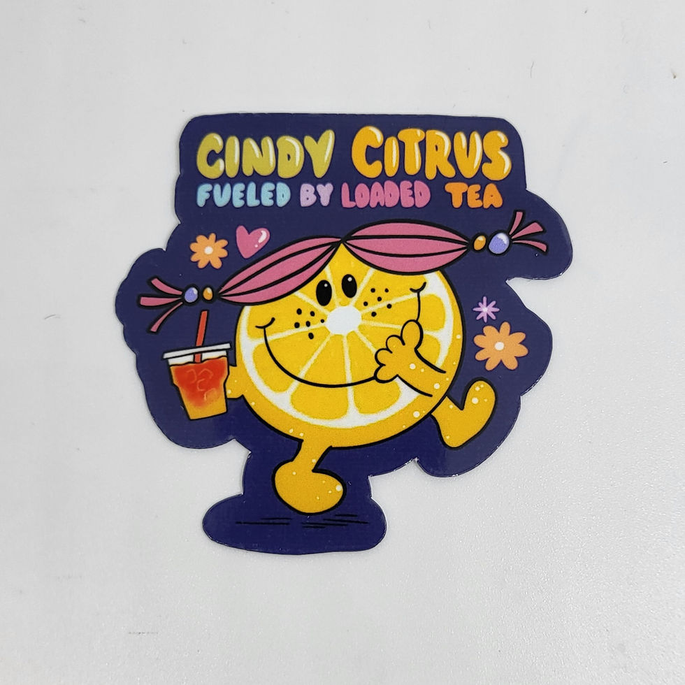 Cindy Citrus Fueled By Loaded Tea - Premium Laminated Vinyl Sticker