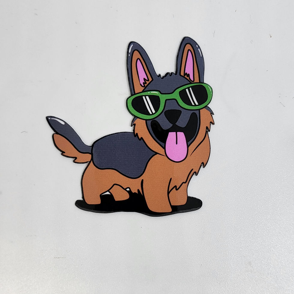 German Shepard With Shades - Premium Laminated Vinyl Sticker
