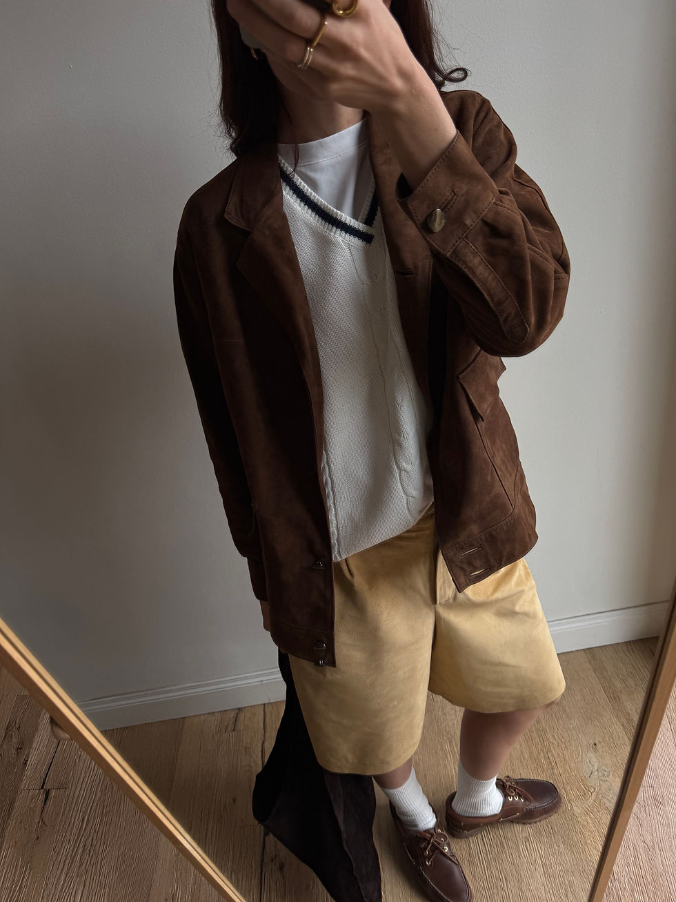 GIACCA IN CAMOSCIO CIOCCOLATA