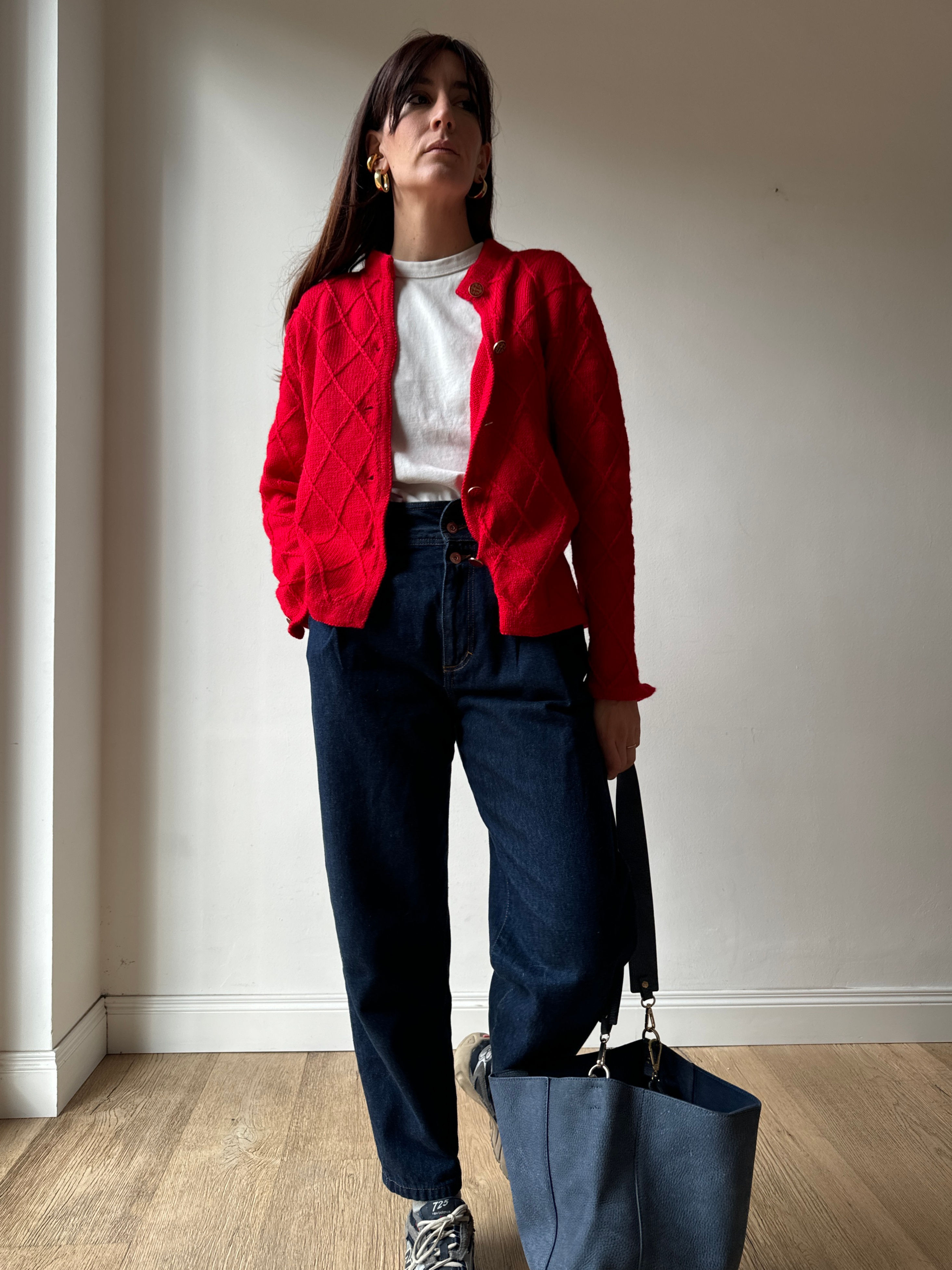 FERRARI RED CARDIGAN