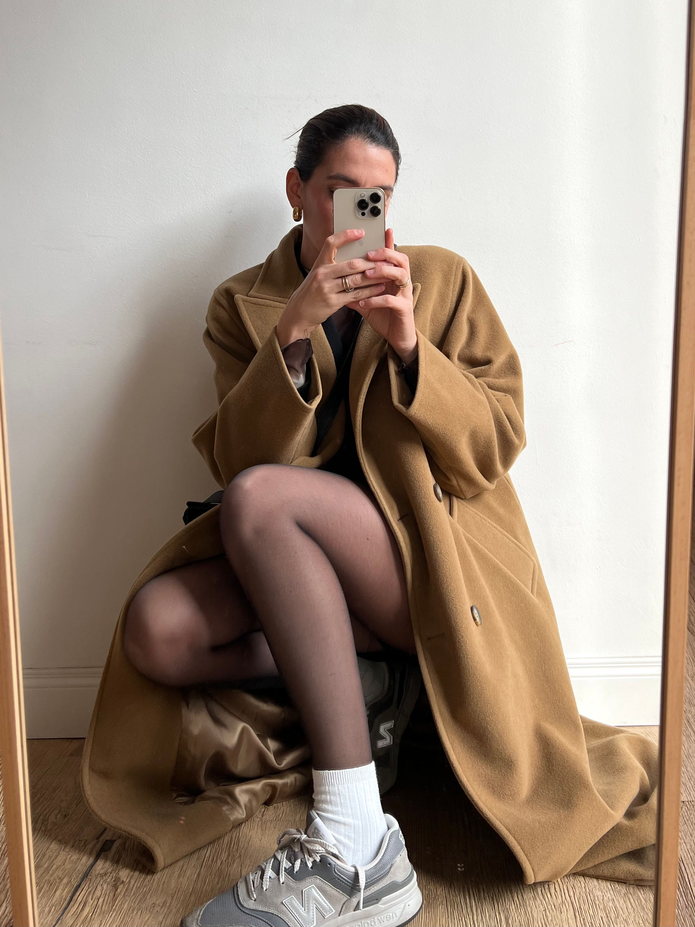 Oversize camel coat