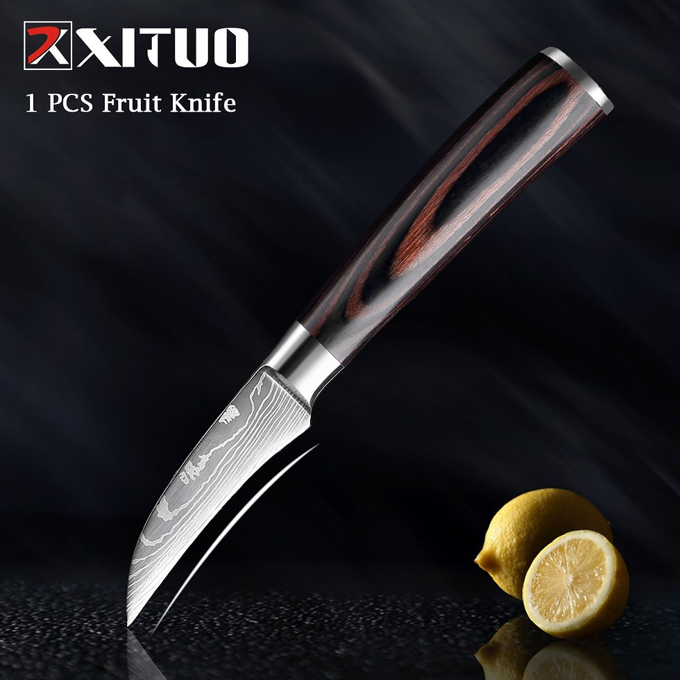 Thumbnail: XITUO Chef knife 1-10 Pcs Set Laser Damascus Pattern Japanese Santoku 