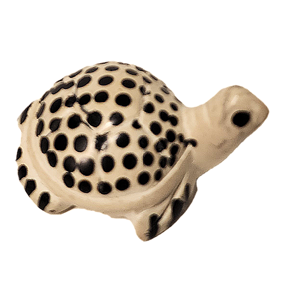Thumbnail: ST105 Genuine East African Stone Hand Carving, Petite Decorated Turtle