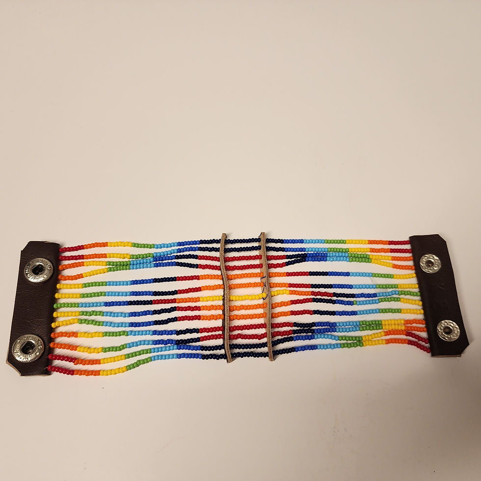 Thumbnail: BT MC2; Maasai Beaded button bracelet in Multicolor variant 2