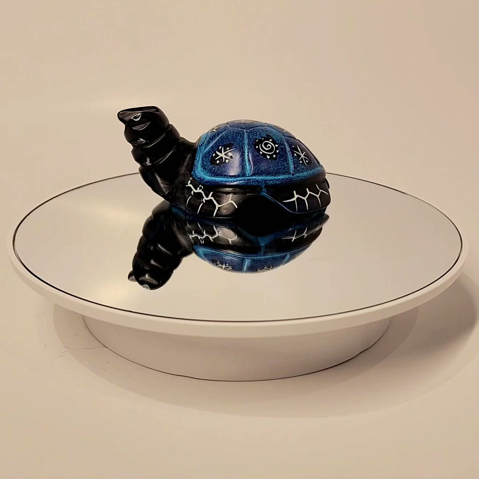 Thumbnail: LT101 Genuine East African Stone Hand Carving, Large, Decorated Turtle