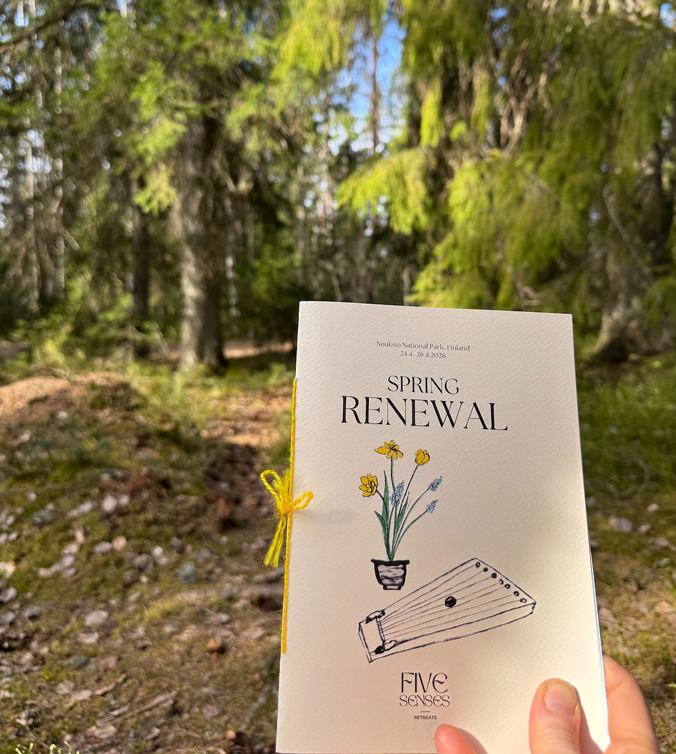 Forest Bathing with Retreat Guide in Hand