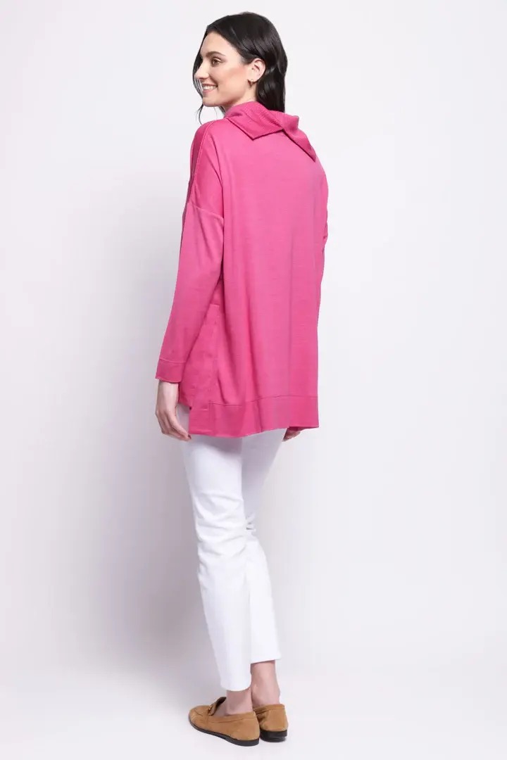 Pink sweater back view