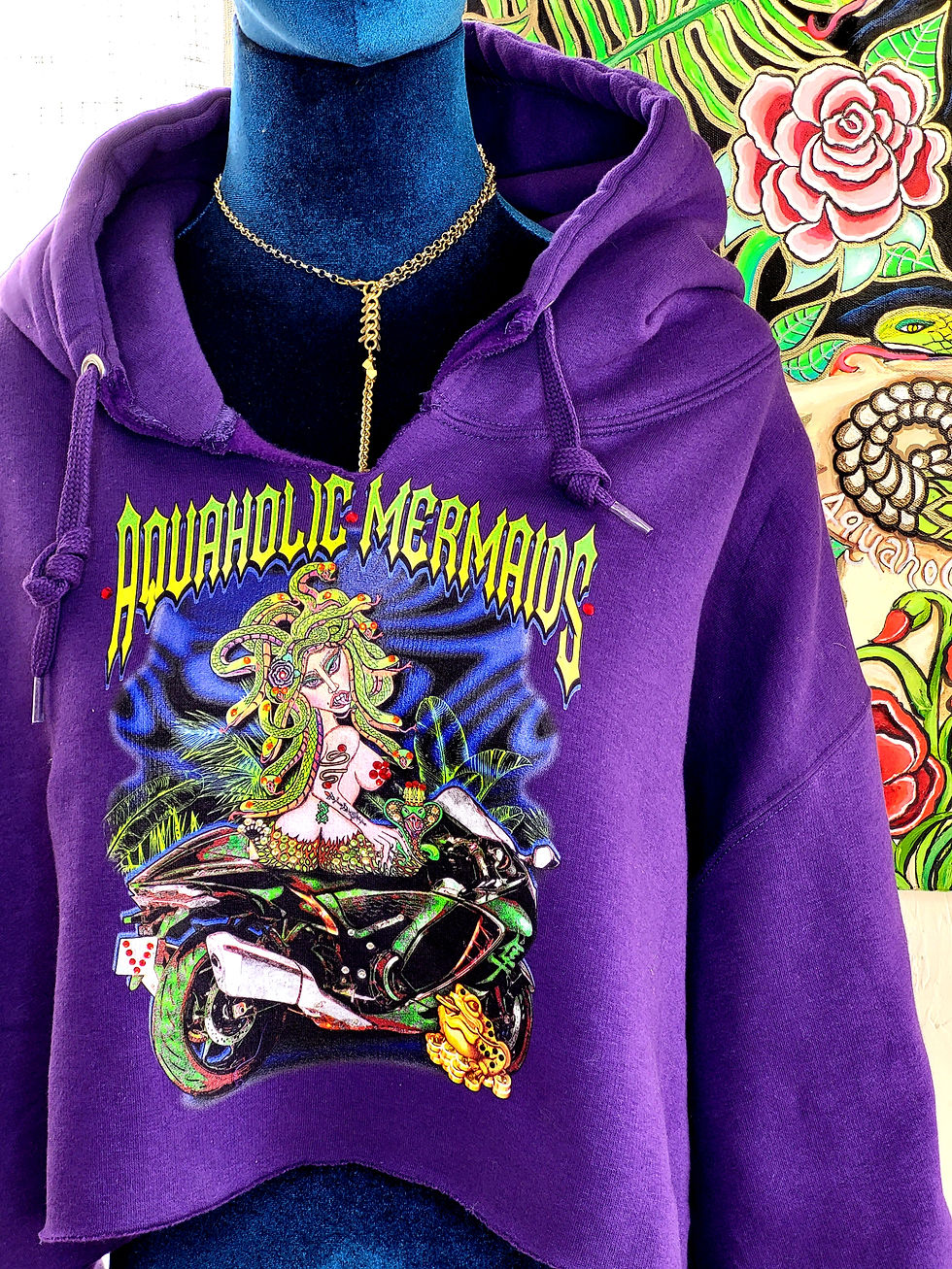 HAYABUSA MEDUSA BLING CROP HOODIE