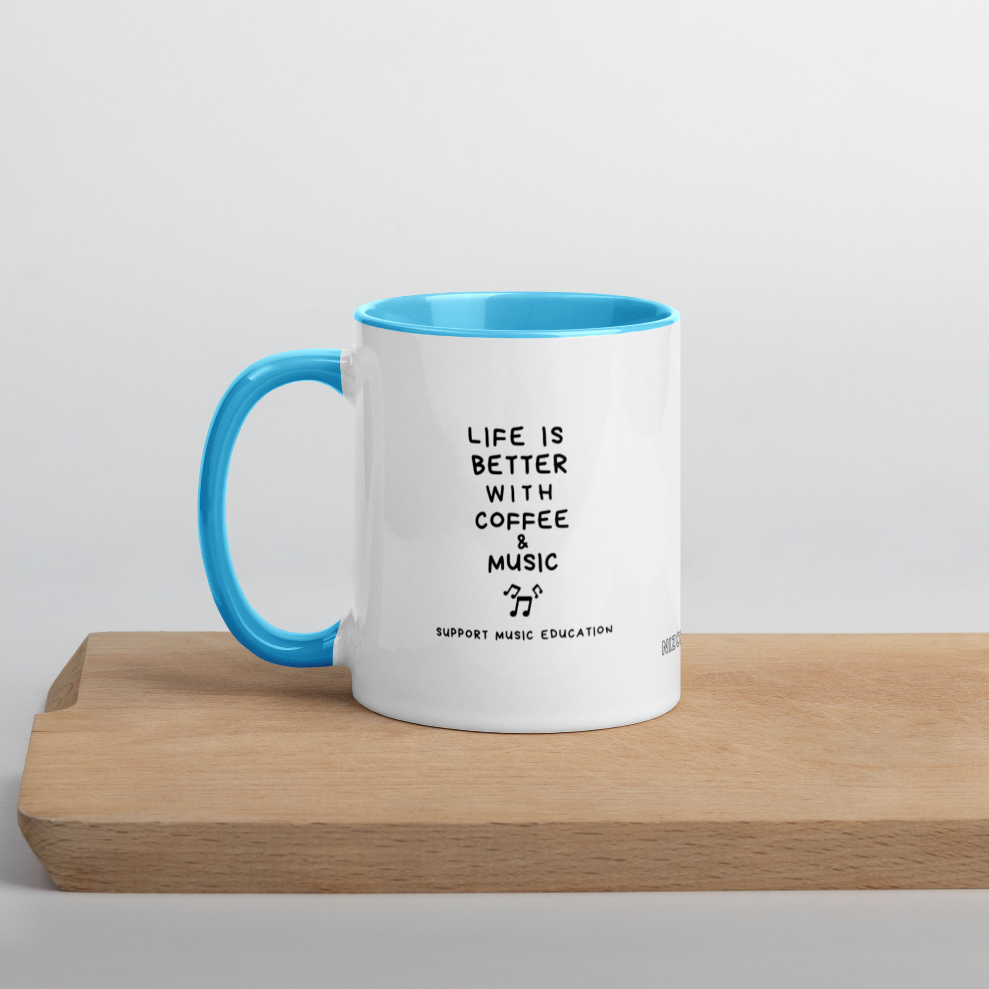 "Life is Better with Coffee & Music" Color Mug