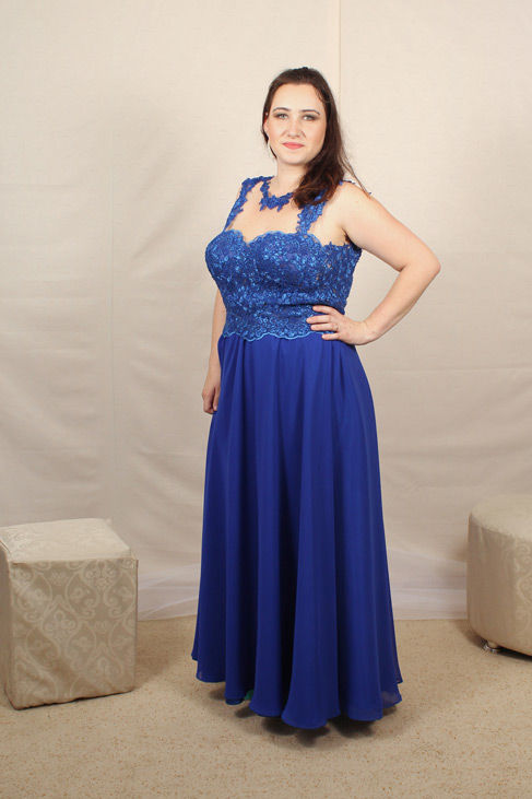 Vestido de festa longo azul