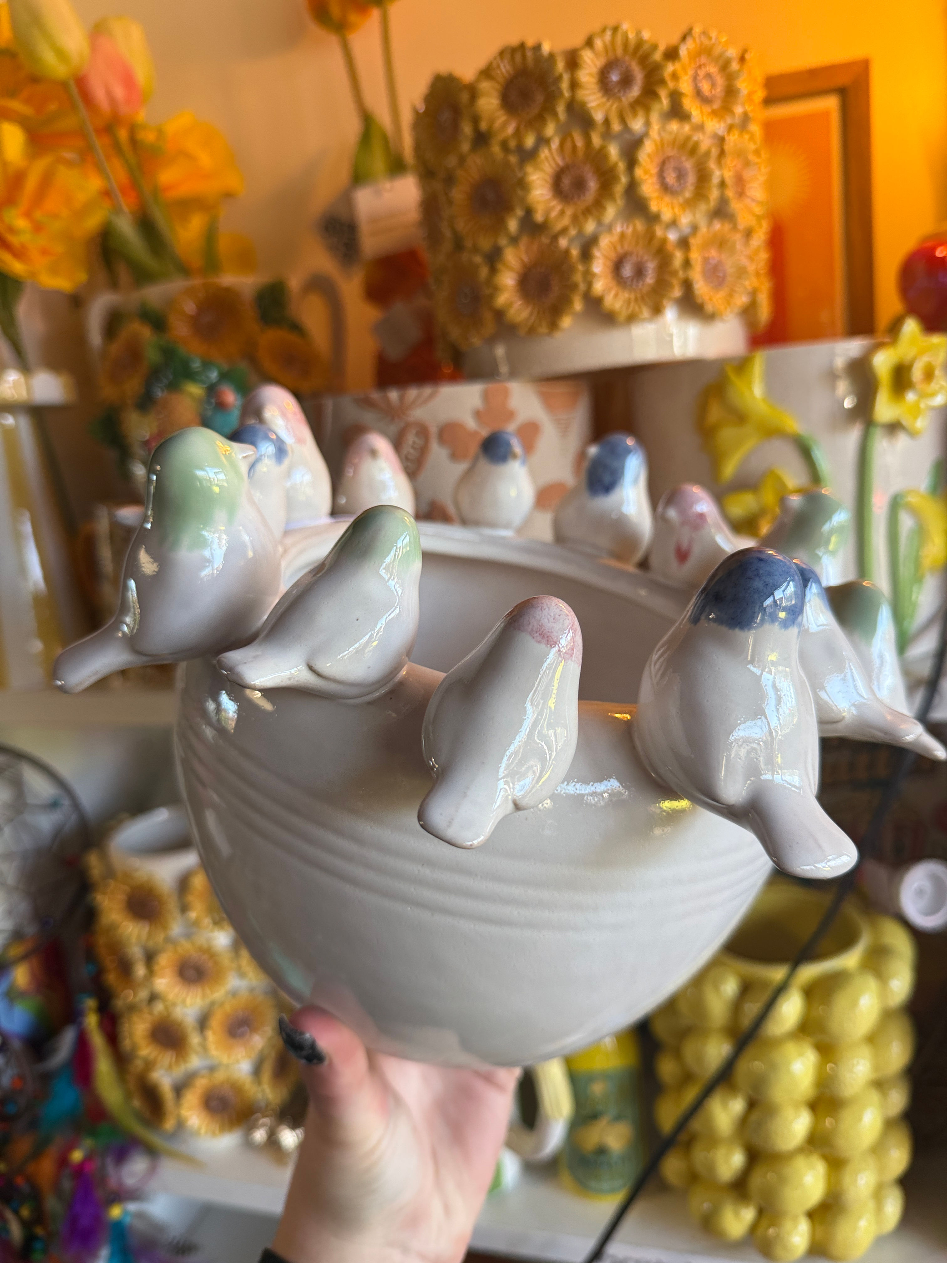Porcealin Bird Pot Holder